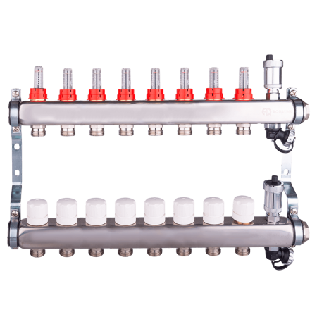 Коллекторная группа с расходомерами 8х3/4 евроконус